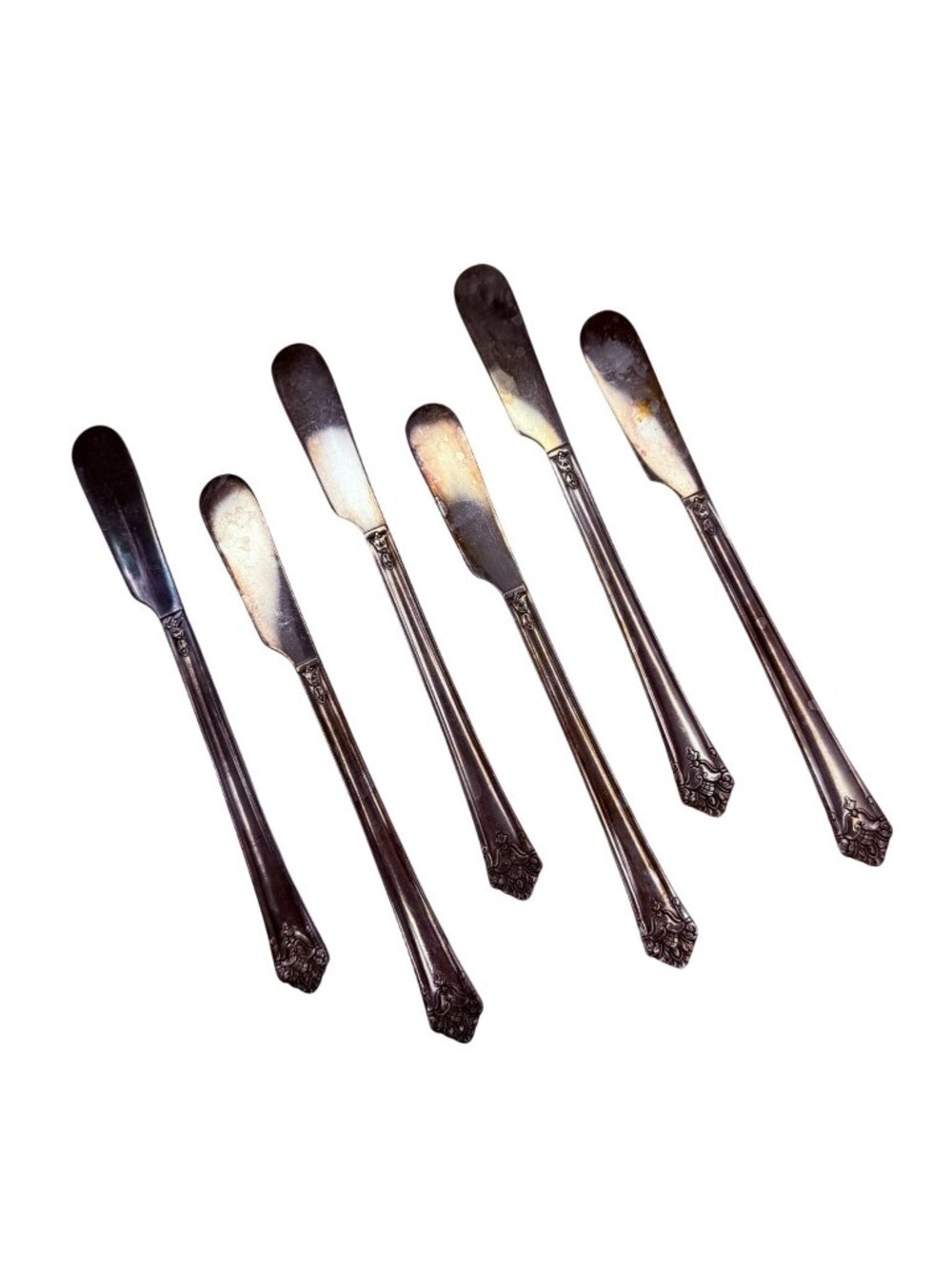 6 Flat Handle Butter Spreaders Her Majesty Silverplate Flatware International